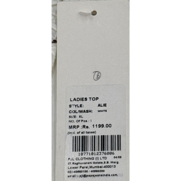 Pepe Jeans Womens Tank Top Alie White Embroidered Size XL Shoulder Ties Read - Picture 6 of 11